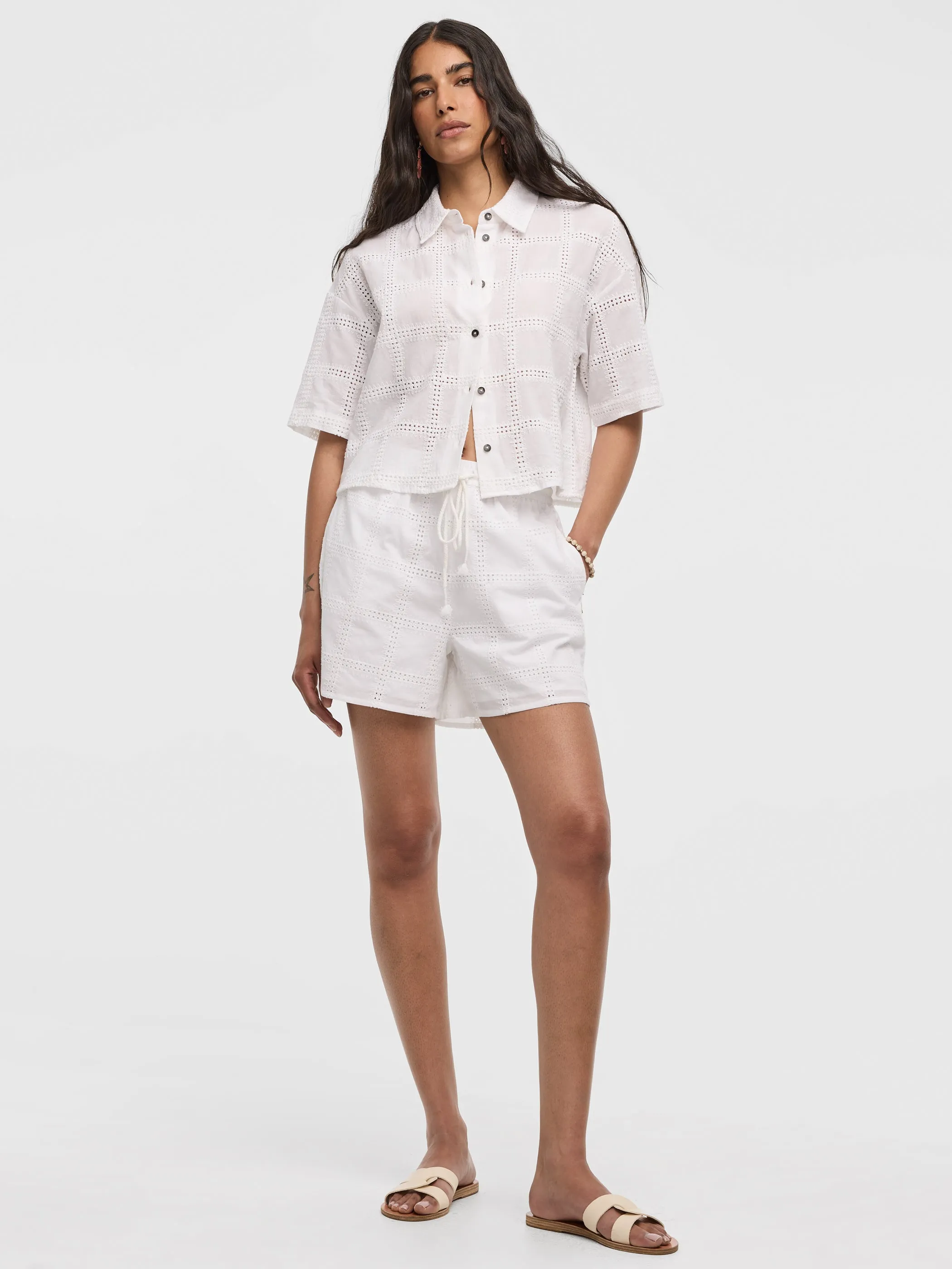 Embroidered Shorts with Elastic Waistband sold by Reitmans