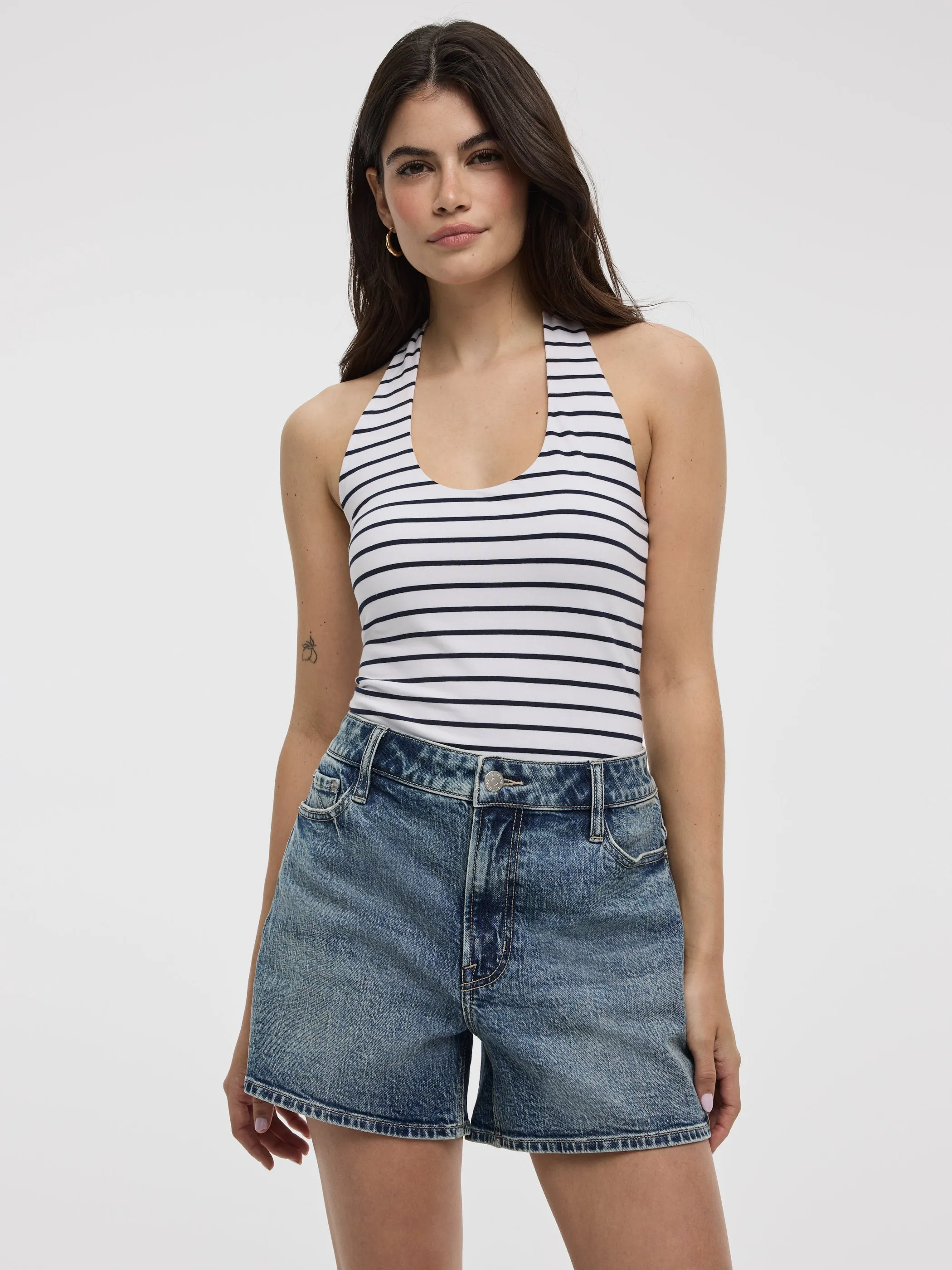 Striped Halter-Neck Tank sold by Reitmans
