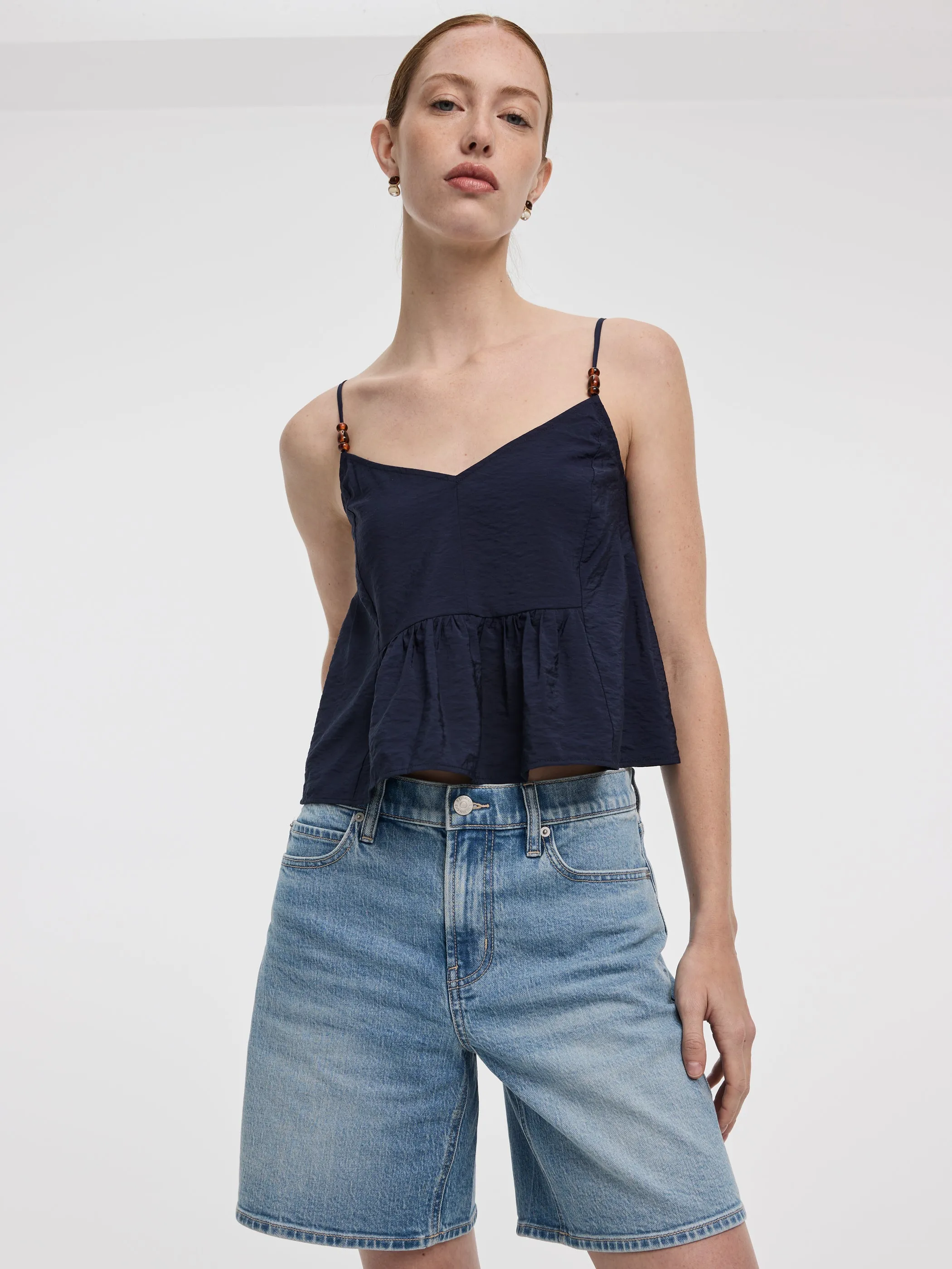 Cropped V-Neck Peplum Cami sold by Reitmans product image thumbnail 5