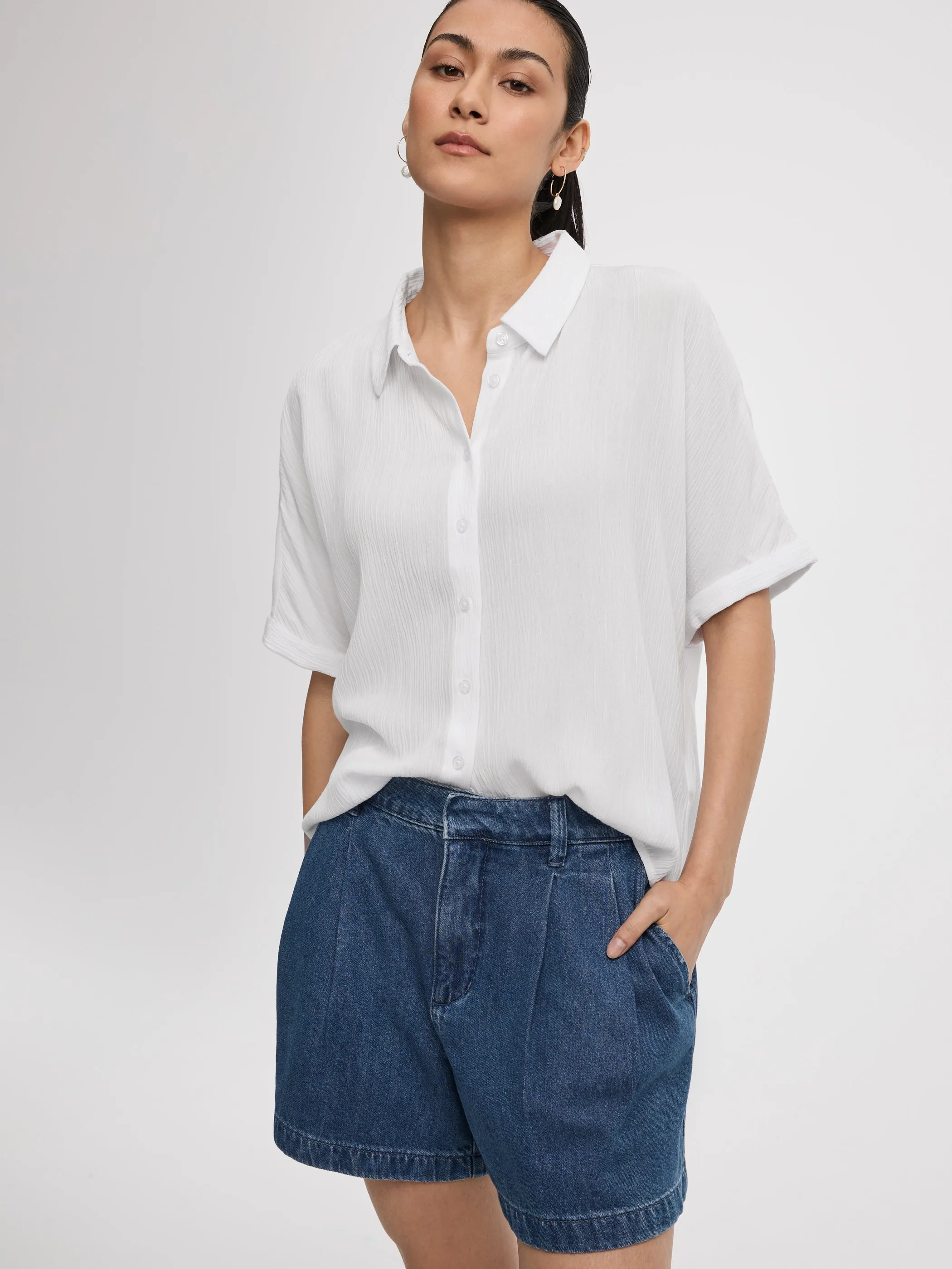 Buttoned-Down Gauze Shirt sold by Reitmans product image thumbnail 4