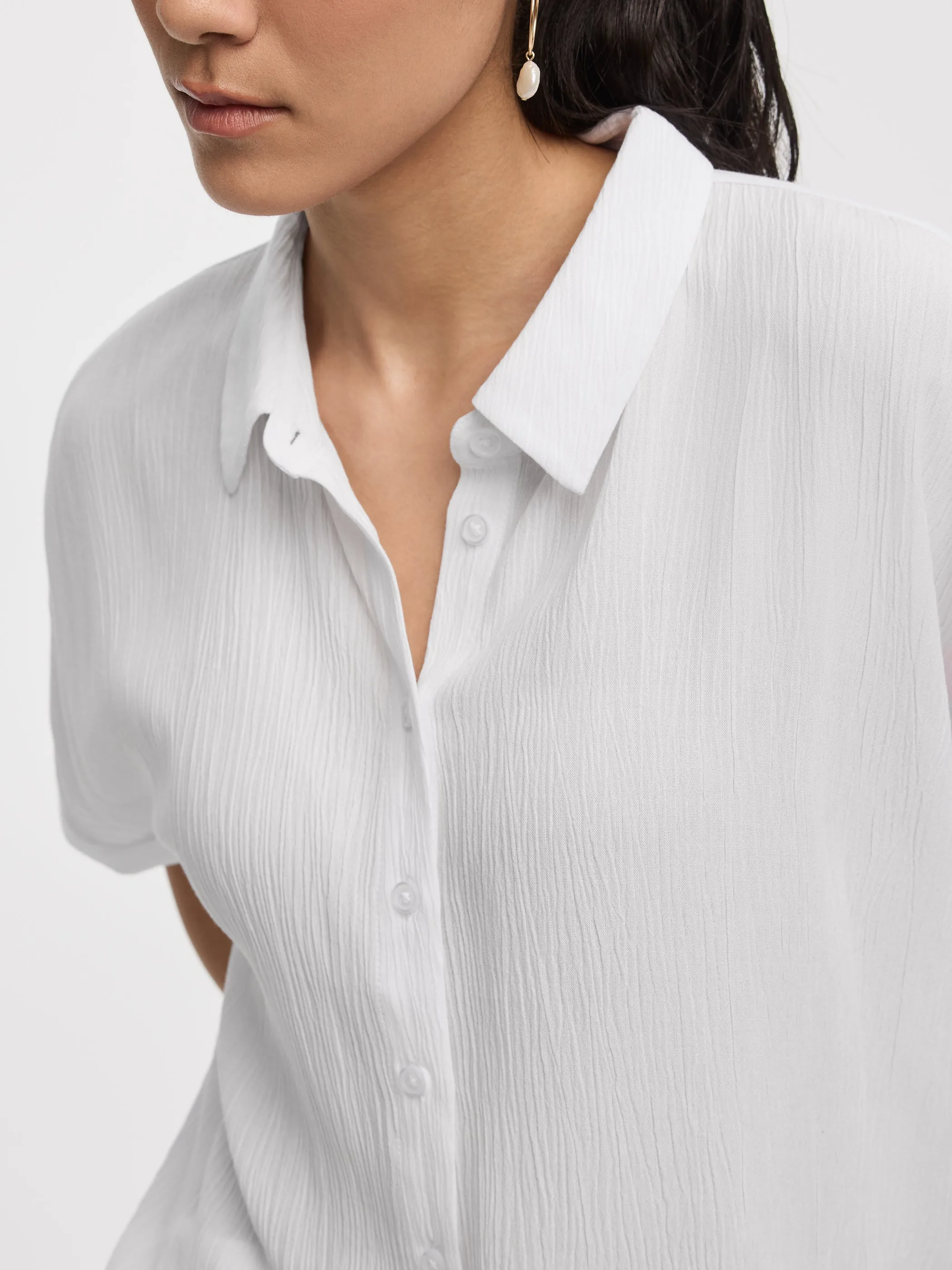 Buttoned-Down Gauze Shirt sold by Reitmans product image thumbnail 2