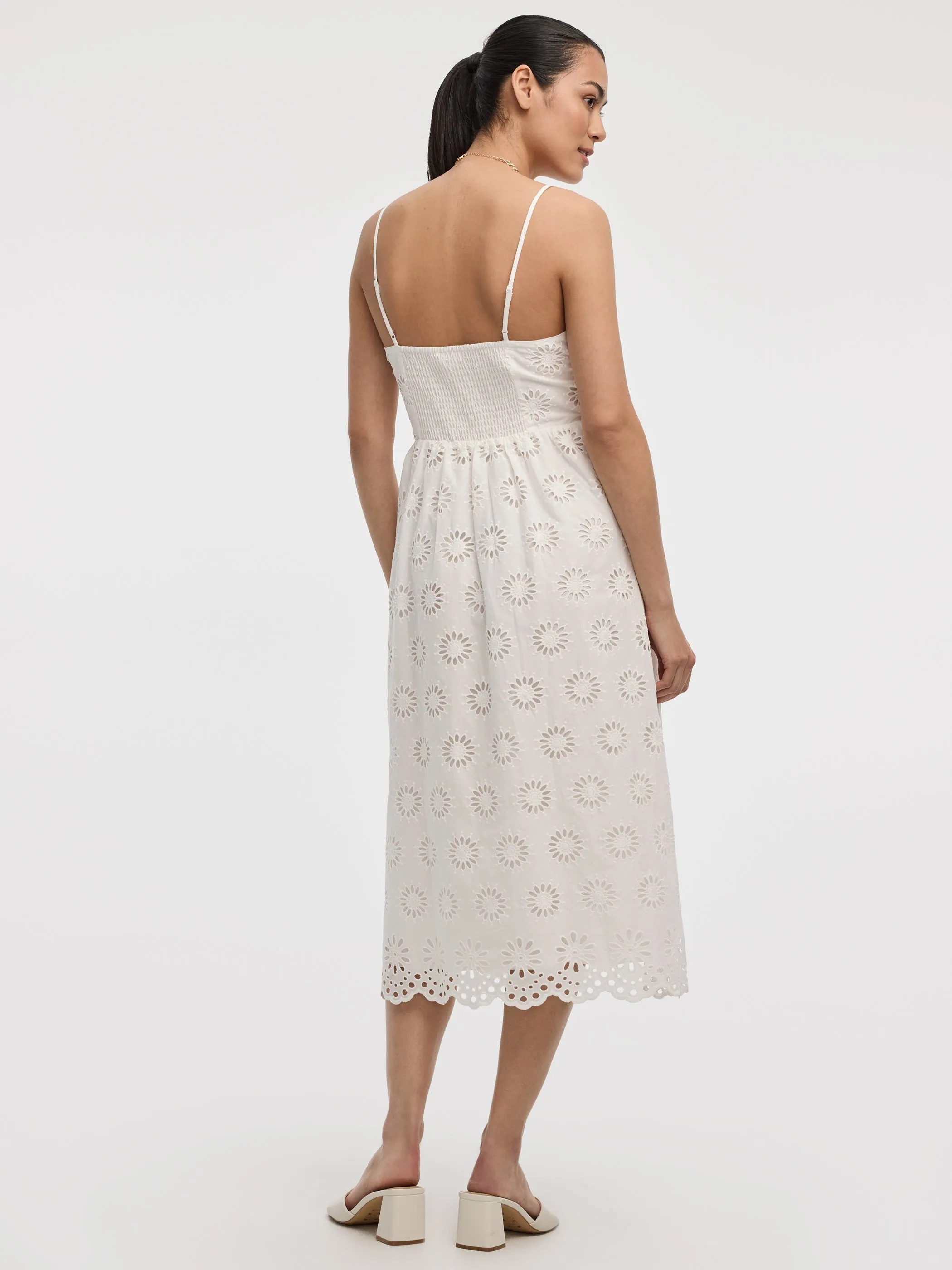Sleeveless Midi Eyelet Dress with Sweetheart Neckline sold by Reitmans product image thumbnail 3