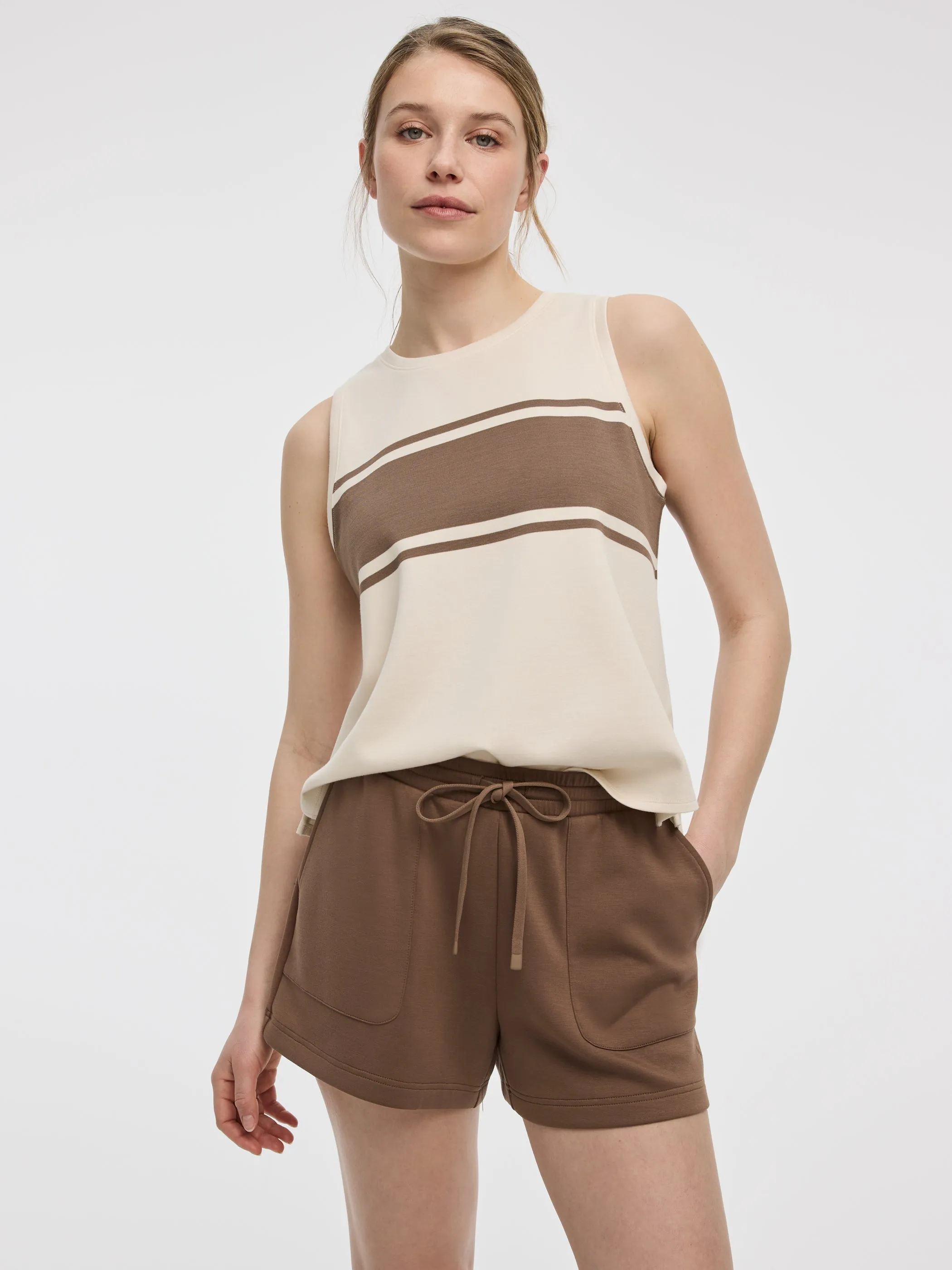 Striped Crew-Neck Tank - HYLUX - Hyba sold by Reitmans
