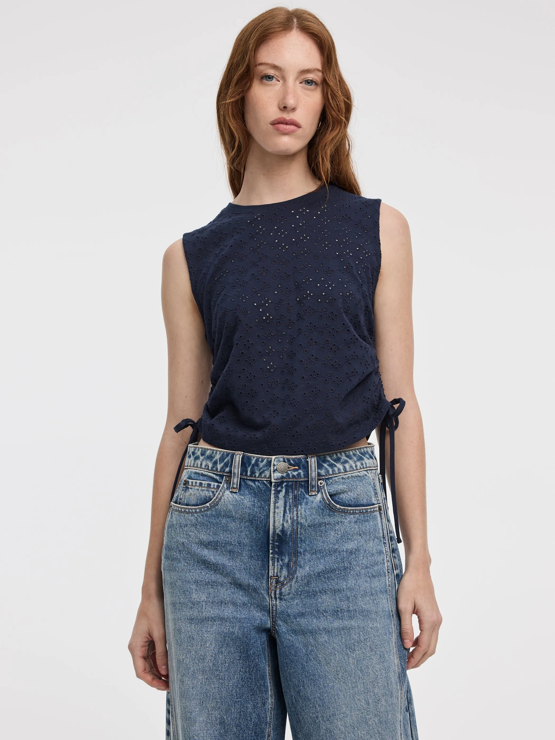 Short-Sleeve Crew-Neck Tee with Shirred Sides sold by Reitmans product image thumbnail 5