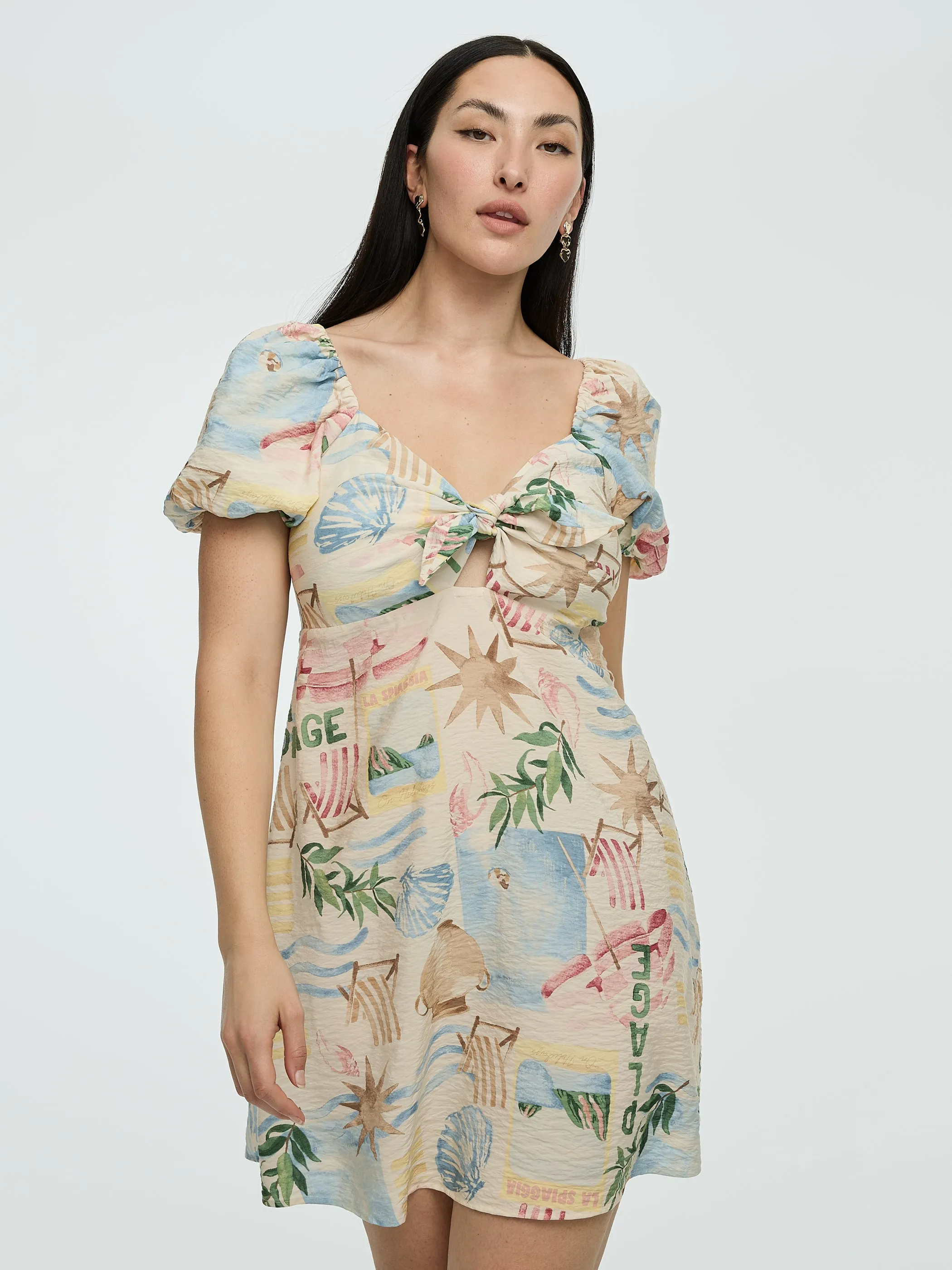 Short-Puffy-Sleeve Mini Dress with Sweetheart Neckline sold by Reitmans product image thumbnail 4