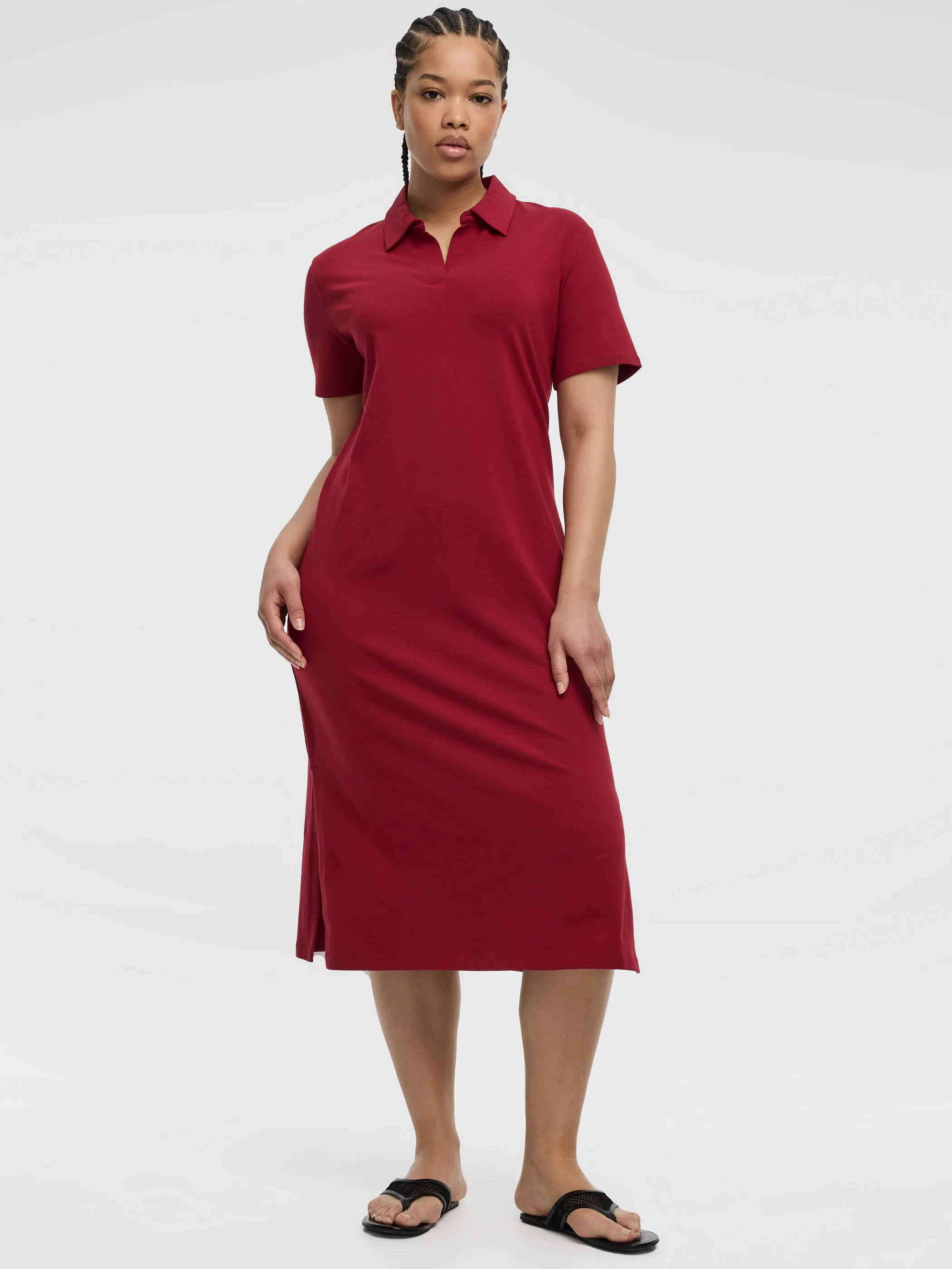 Short-Sleeve Midi Polo Dress - Hyba sold by Reitmans