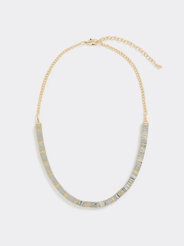 Two-Tone Metallic Short Necklace made by Reitmans