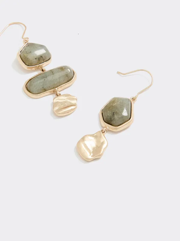 Asymmetrical Stone Pendant Earrings made by Reitmans