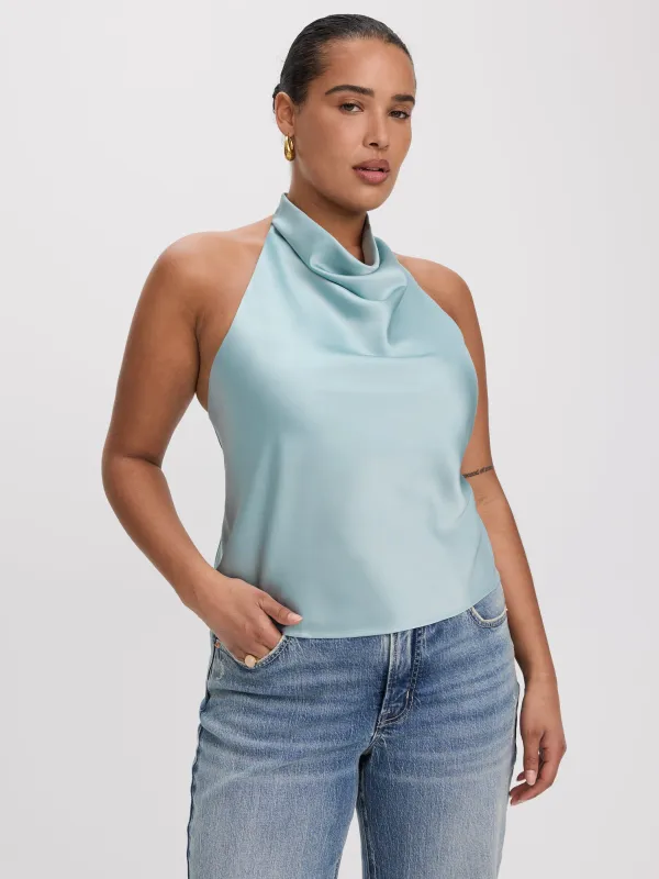 Sleeveless Satin Top with Halter Neckline made by Reitmans