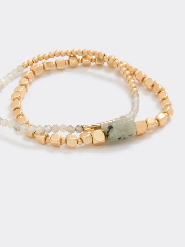 Bracelets with Stone Beads - Set of 2 made by Reitmans