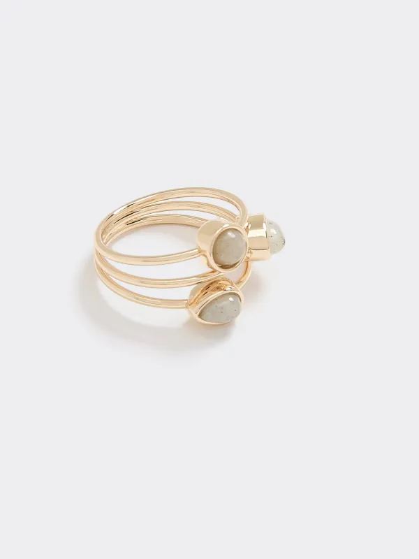Rings with Semi-Precious Stones - Set of 2 made by Reitmans