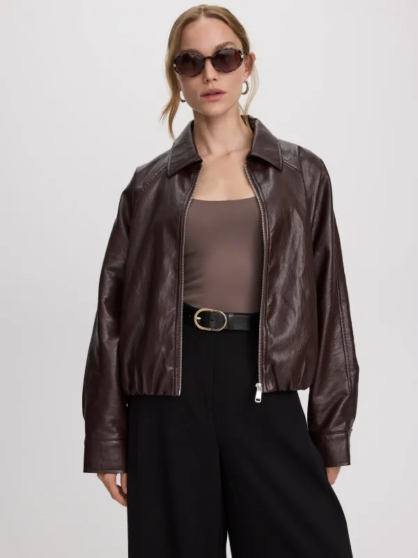 Loose Faux Leather Jacket made by Reitmans
