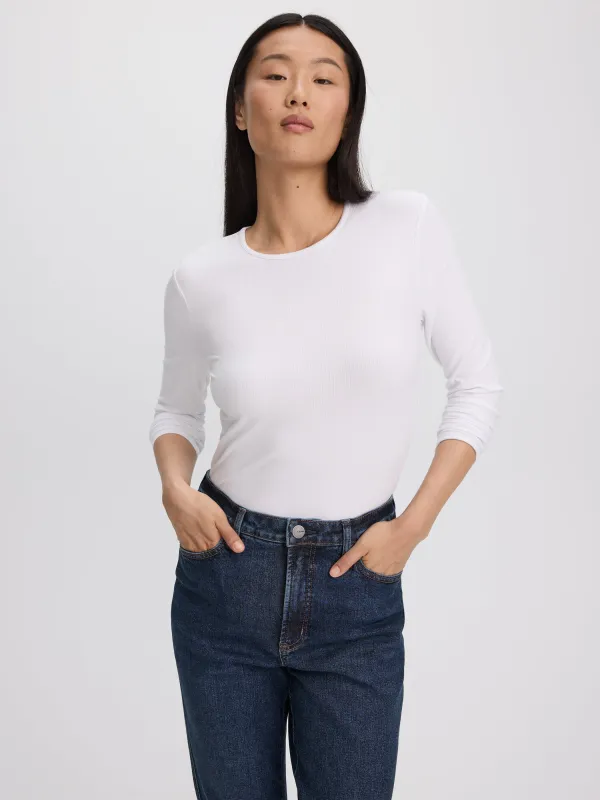 Long-Sleeve Crew-Neck Ribbed T-Shirt - R Essentials made by Reitmans
