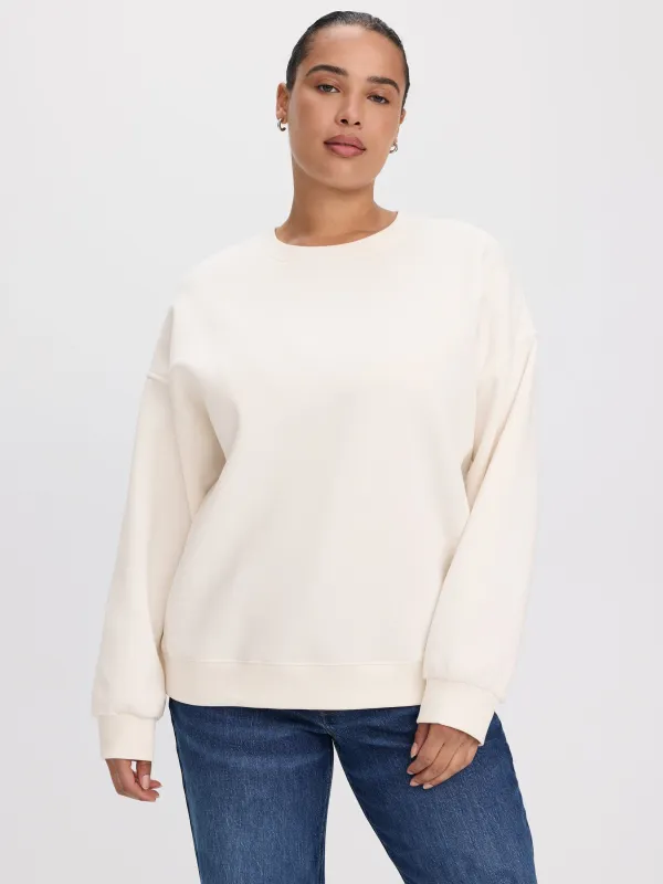 Long Crew-Neck Fleece Sweatshirt - R Essentials made by Reitmans