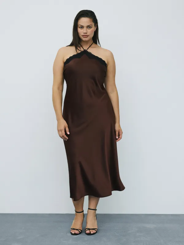 Sleeveless Halter-Neck Maxi Cocktail Dress made by Reitmans