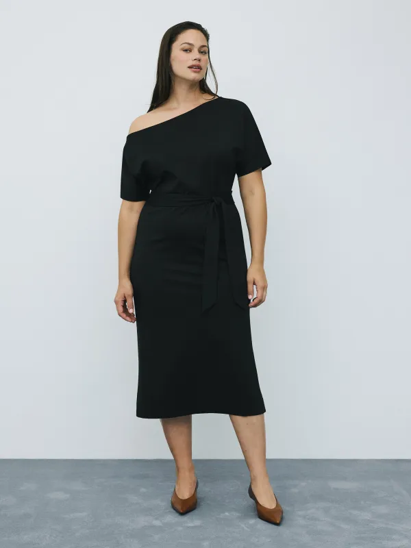 Short-Sleeve Off-the-Shoulder Midi Dress made by Reitmans