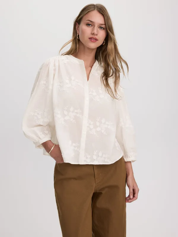 3/4-Sleeve Embroidered Blouse made by Reitmans
