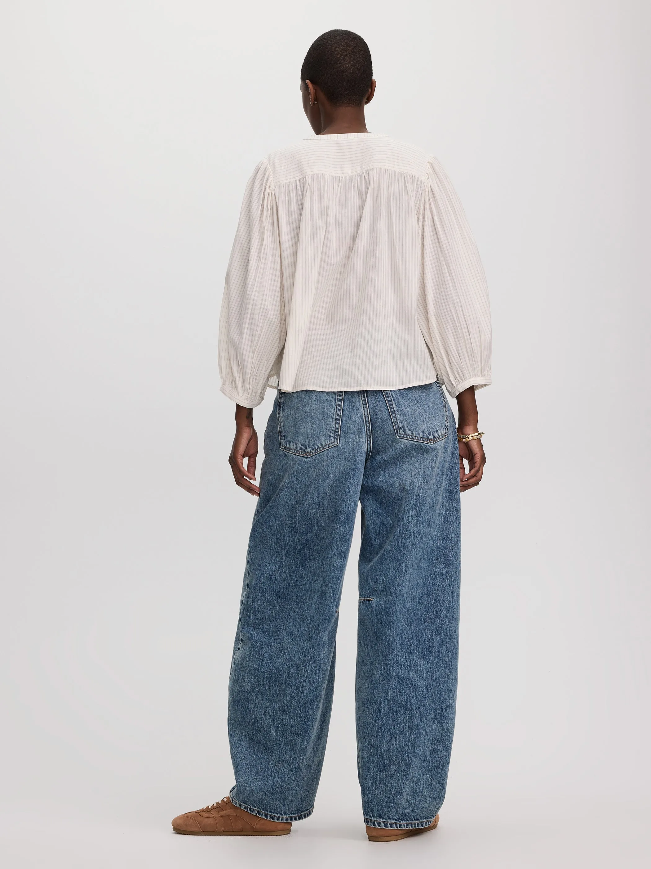3/4-Sleeve Striped Blouse sold by Reitmans product image thumbnail 3