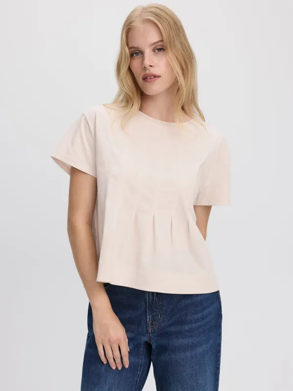 Short-Sleeve Crew-Neck Peplum Blouse made by Reitmans