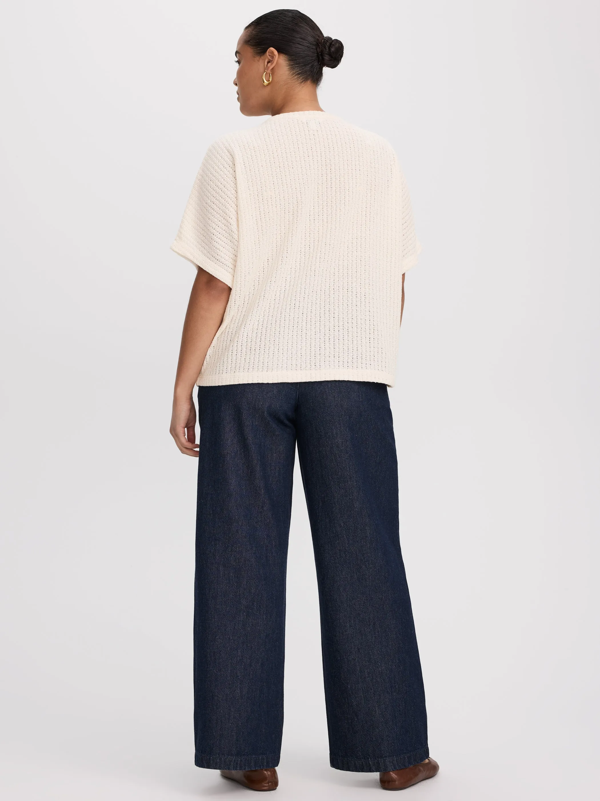 Short-Sleeve Crew-Neck T-Shirt with Pointelle Stitches sold by Reitmans product image thumbnail 3