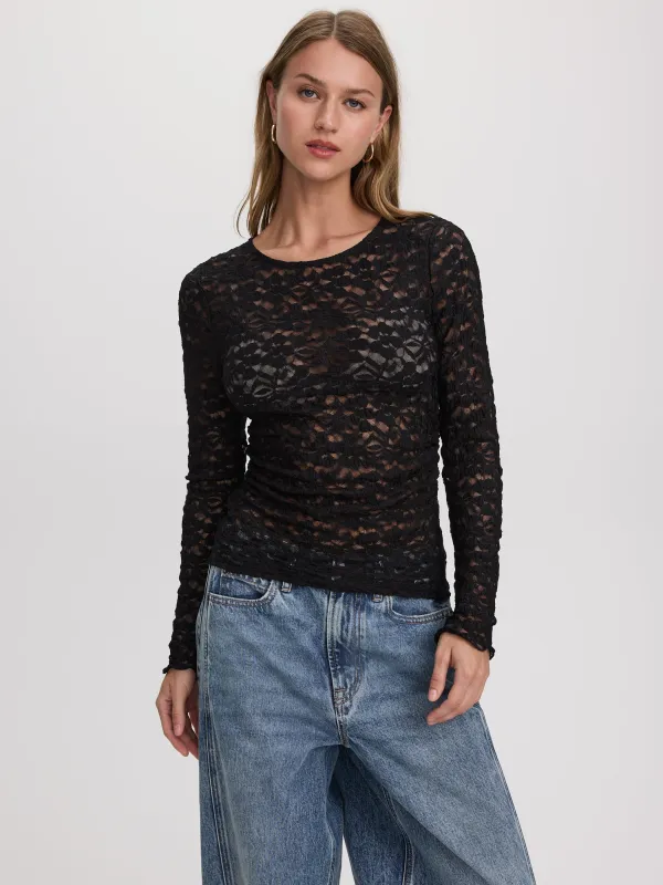 Long-Sleeve Lace Top made by Reitmans