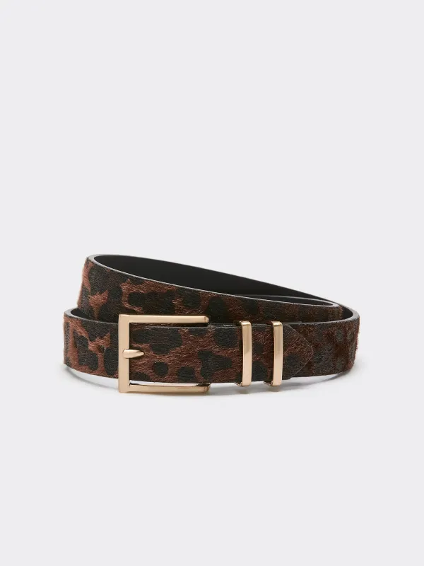 Dark Leopard-Print Belt made by Reitmans
