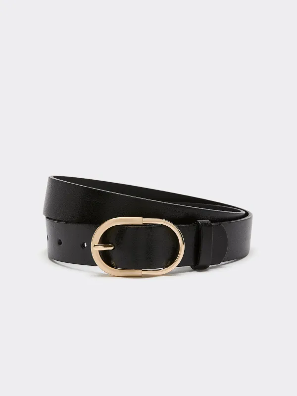 Leather Belt with Oval Buckle made by Reitmans
