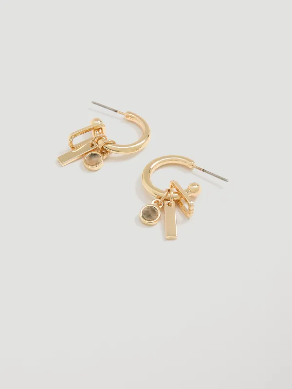 Hoop Earrings with Charms made by Reitmans