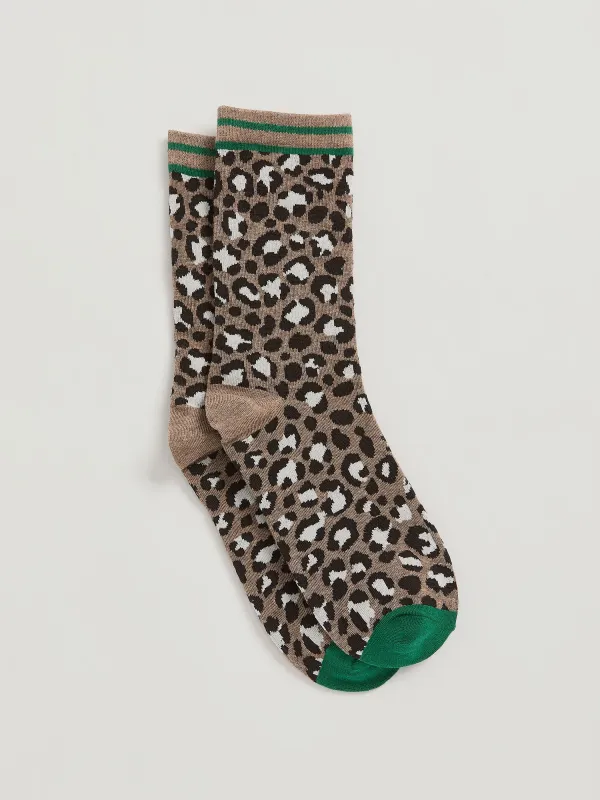 Crew Socks with Cheetah Print made by Reitmans
