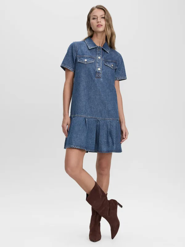 Short-Sleeve Mini Denim Dress made by Reitmans