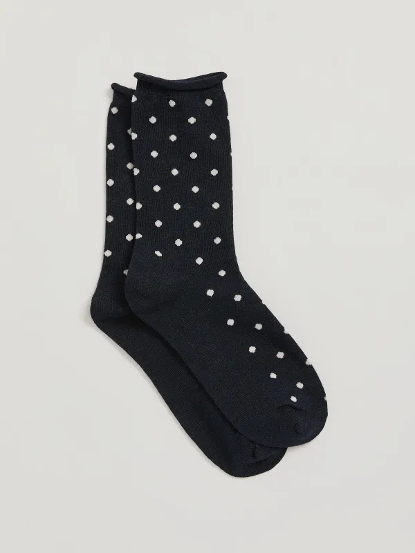 Dotted Bamboo Viscose Crew Socks made by Reitmans