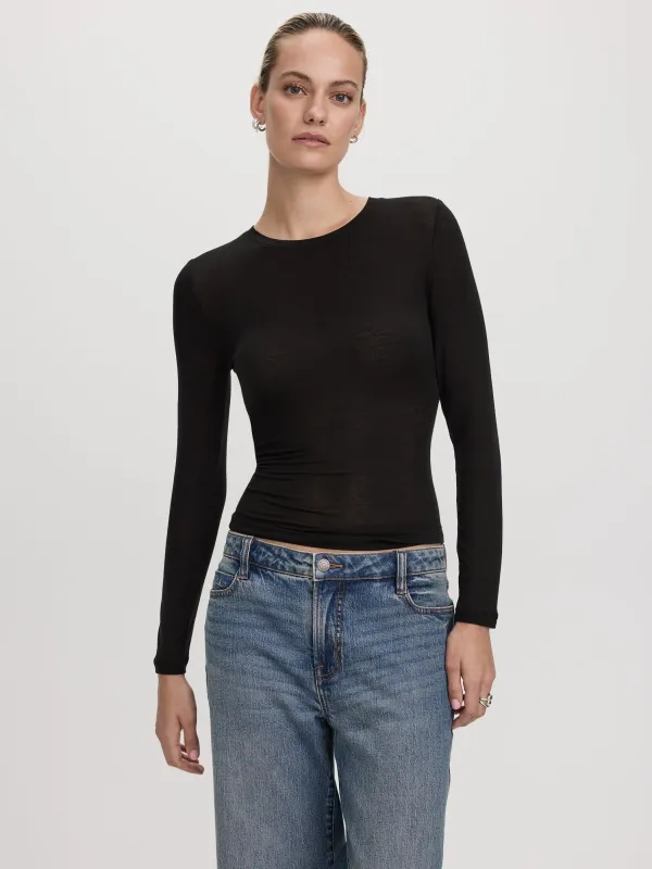 Long-Sleeve Sheer Top made by Reitmans