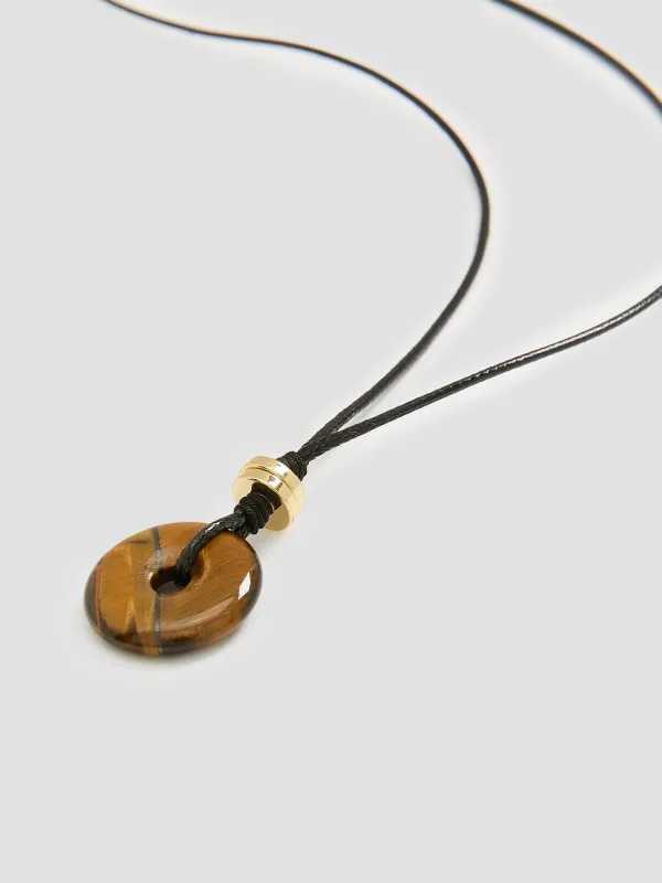 Short Cord Necklace with Tiger Eye made by Reitmans