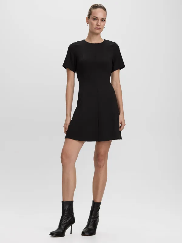 Short-Sleeve Crew-Neck Fit-and-Flare Dress made by Reitmans