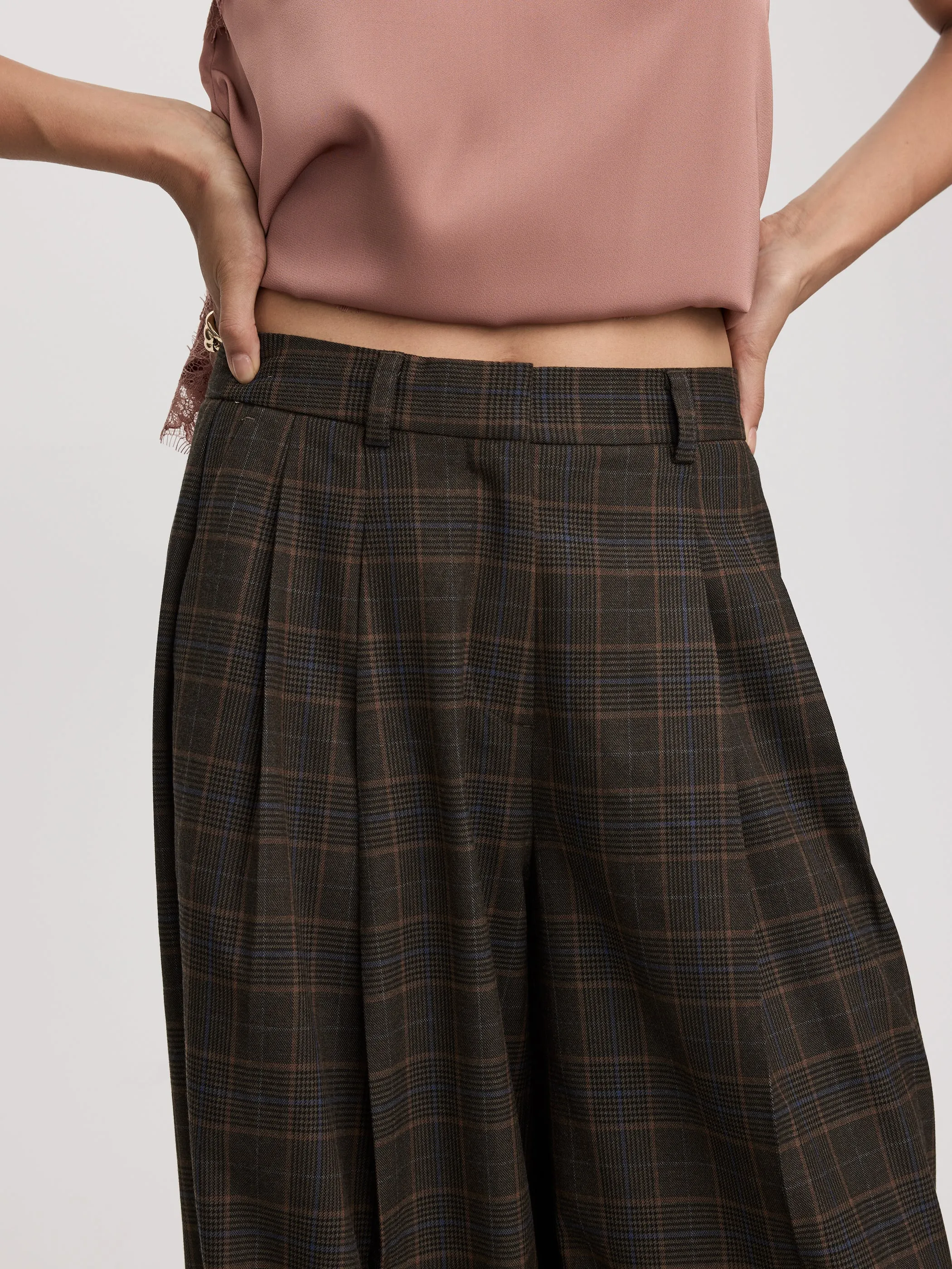 Plaid Wide-Leg High-Rise Pants - The Timeless sold by Reitmans product image thumbnail 3
