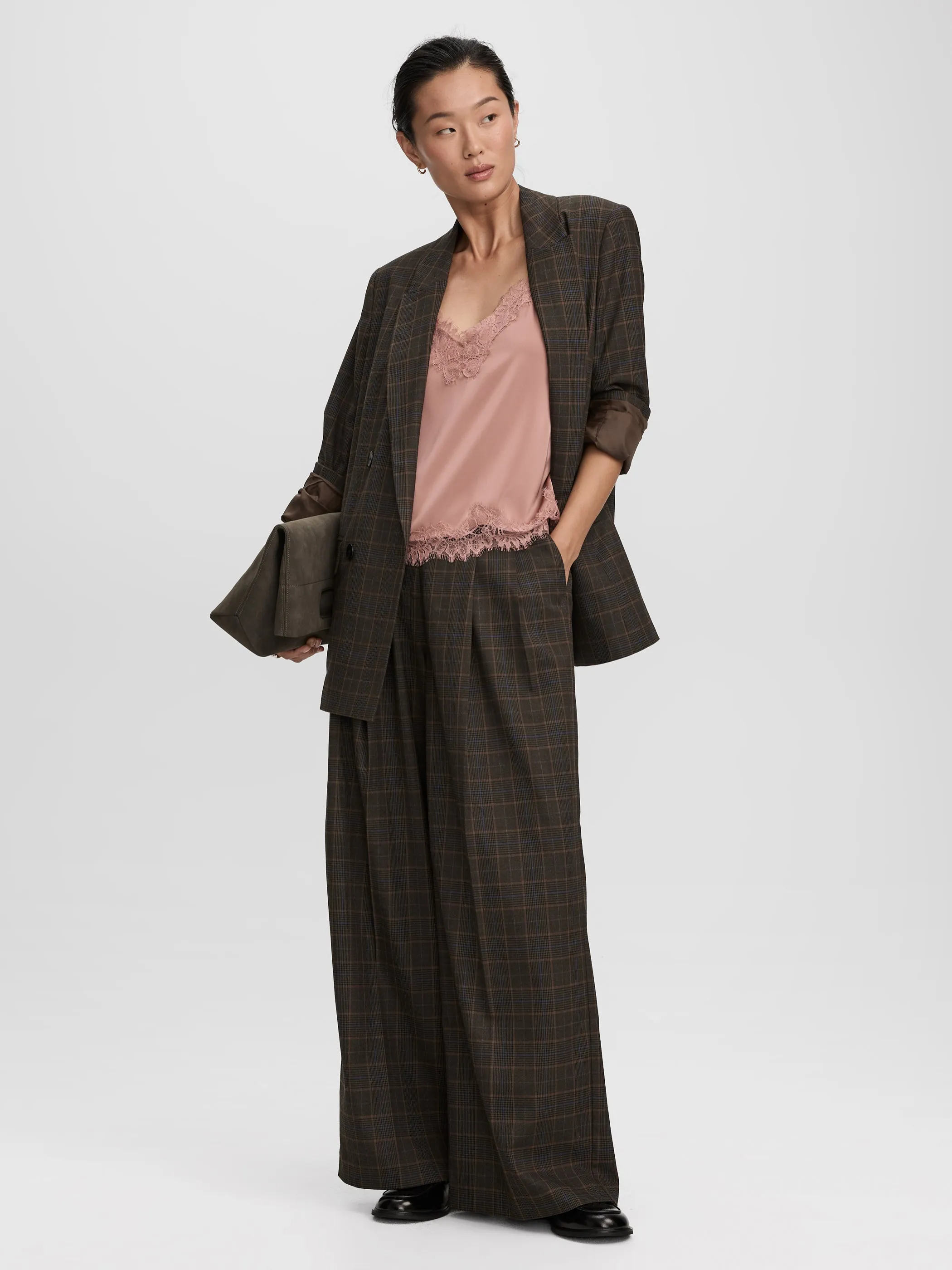 Plaid Wide-Leg High-Rise Pants - The Timeless sold by Reitmans product image thumbnail 5