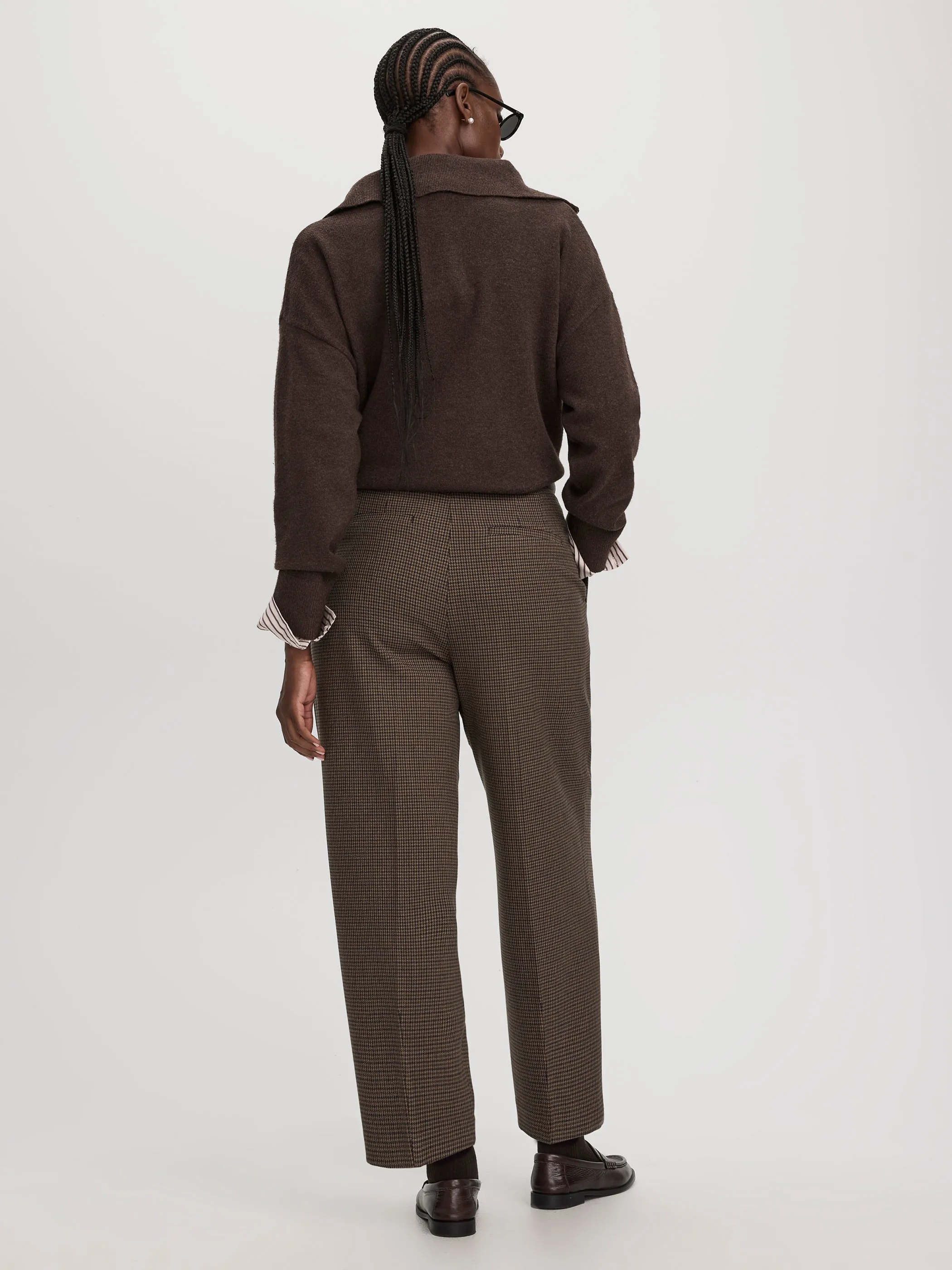 Houndstooth Mid-Rise Barrel Pants - The Timeless - Curvy Fit sold by Reitmans product image thumbnail 5