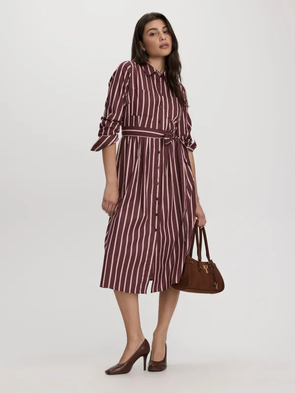 Long-Sleeve Midi Shirtdress made by Reitmans