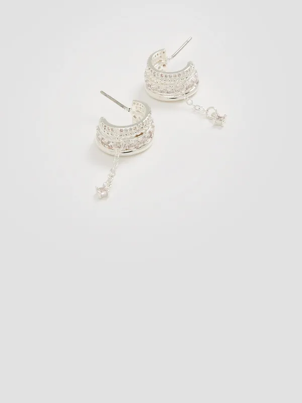 Rhinestone Encrusted Cuff Earrings made by Reitmans