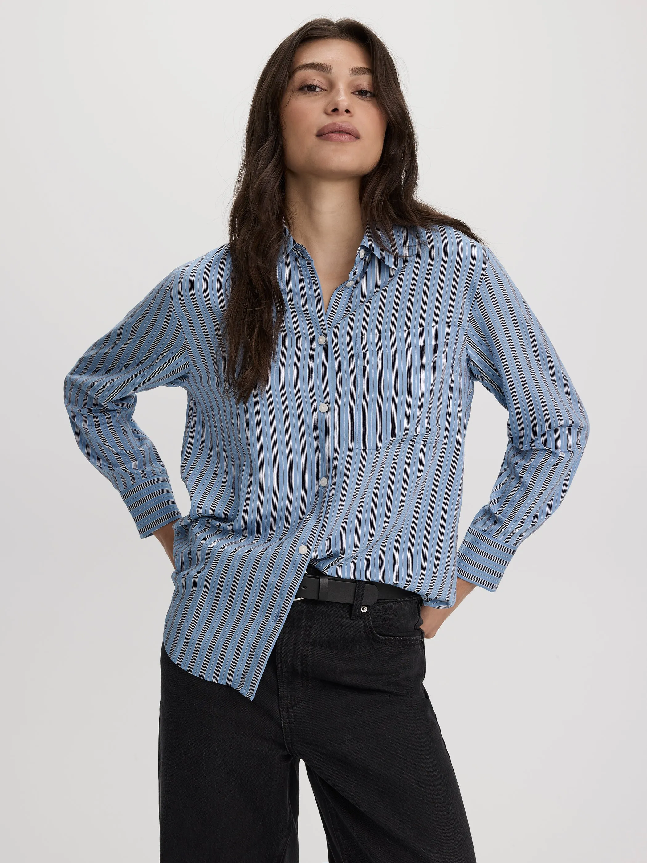 Striped Long-Sleeve Blouse sold by Reitmans