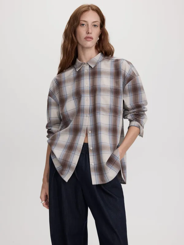 Loose Plaid Blouse with Pocket made by Reitmans