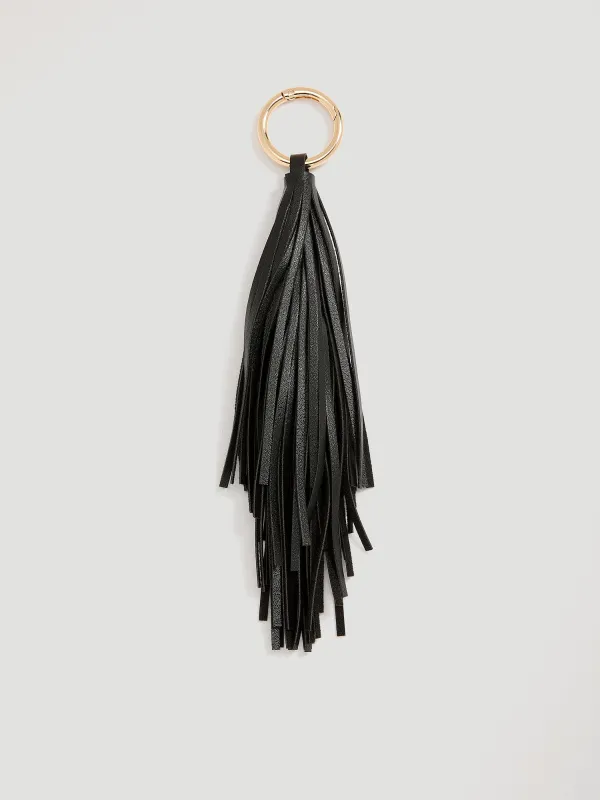 Faux Leather Fringe Bag Charm made by Reitmans
