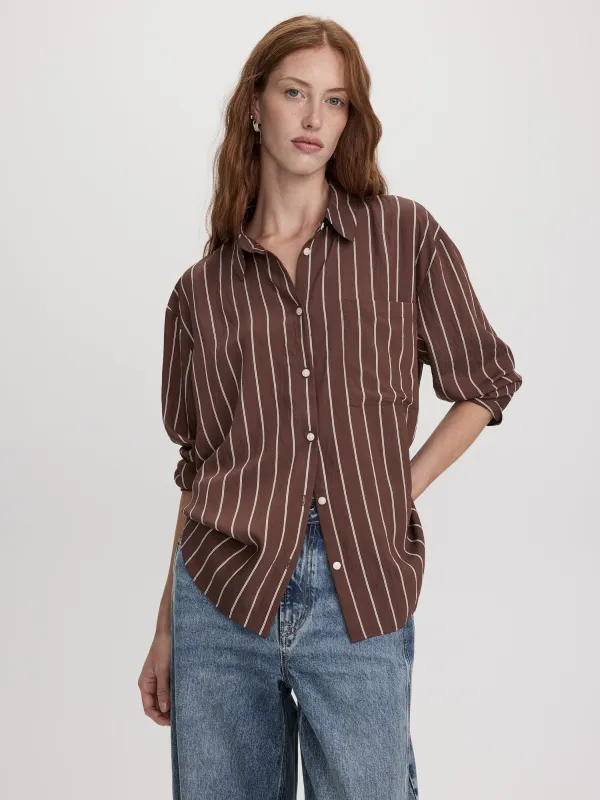 Striped Long-Sleeve Blouse with Pocket made by Reitmans