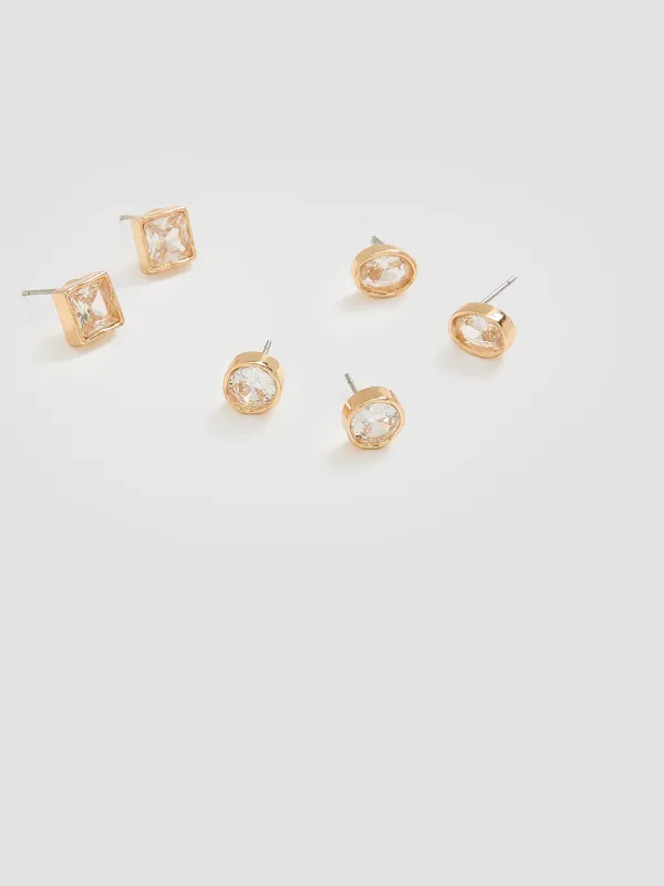 Earrings with Rhinestones - 3 Pairs made by Reitmans