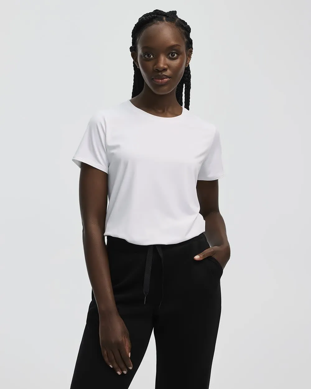 Short-Sleeve Crew-Neck Tee - Dry-Lux (R) Hyba Essentials sold by Reitmans product image thumbnail 3