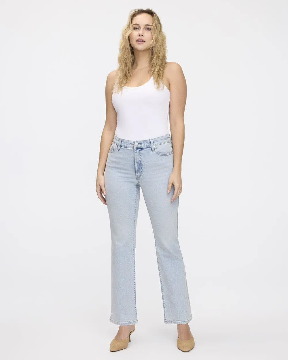 Flare-Leg Mid-Rise Ankle Jean sold by Reitmans
