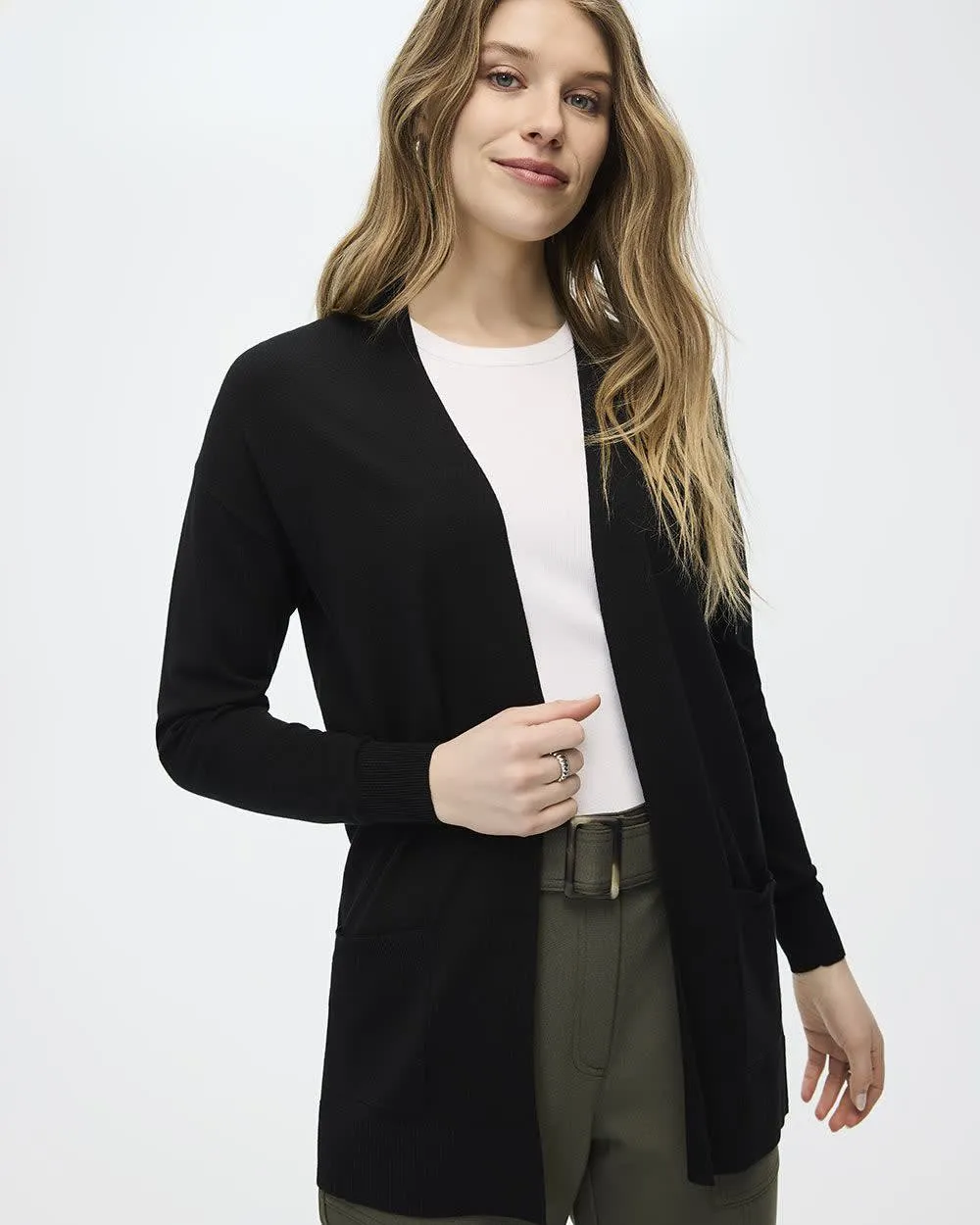 Long-Sleeve Open Cardigan with Pockets - R Essentials sold by Reitmans