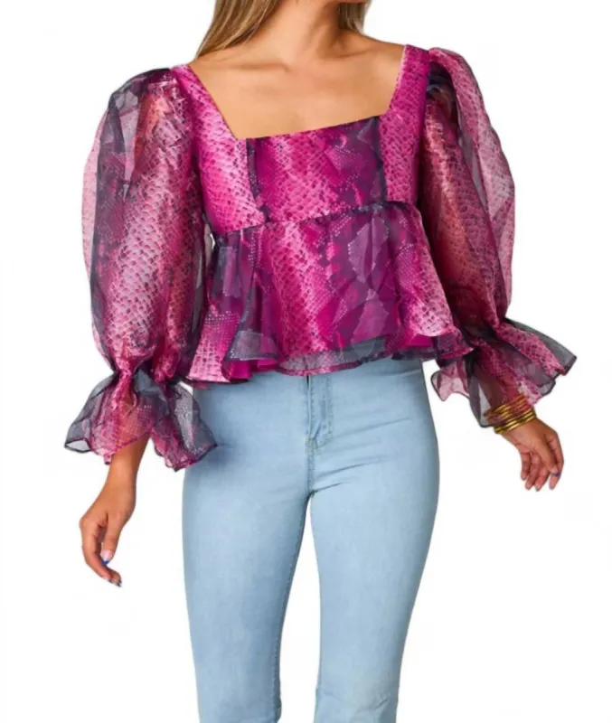 BUDDYLOVE - Pammie Puff Sleeve Peplum Top sold by Reitmans