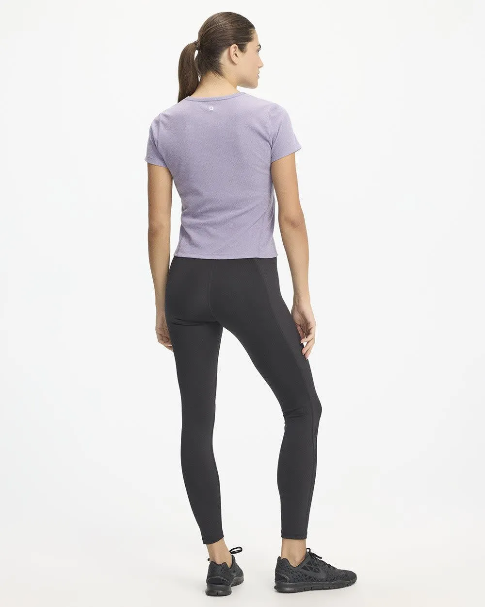 Short-Sleeve Crew-Neck Ribbed Tee - Dry-Lux (R) Hyba sold by Reitmans product image thumbnail 2