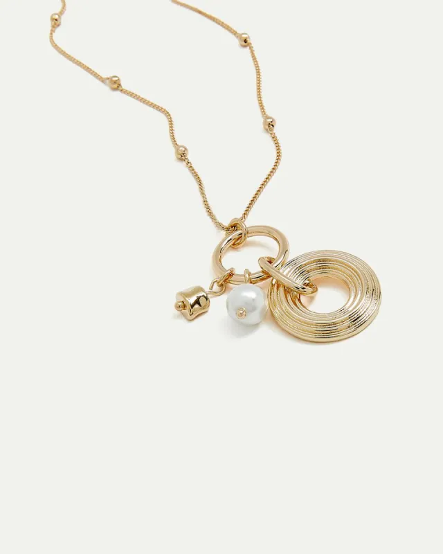 Long Bead Chain with Disk Pendant sold by Reitmans